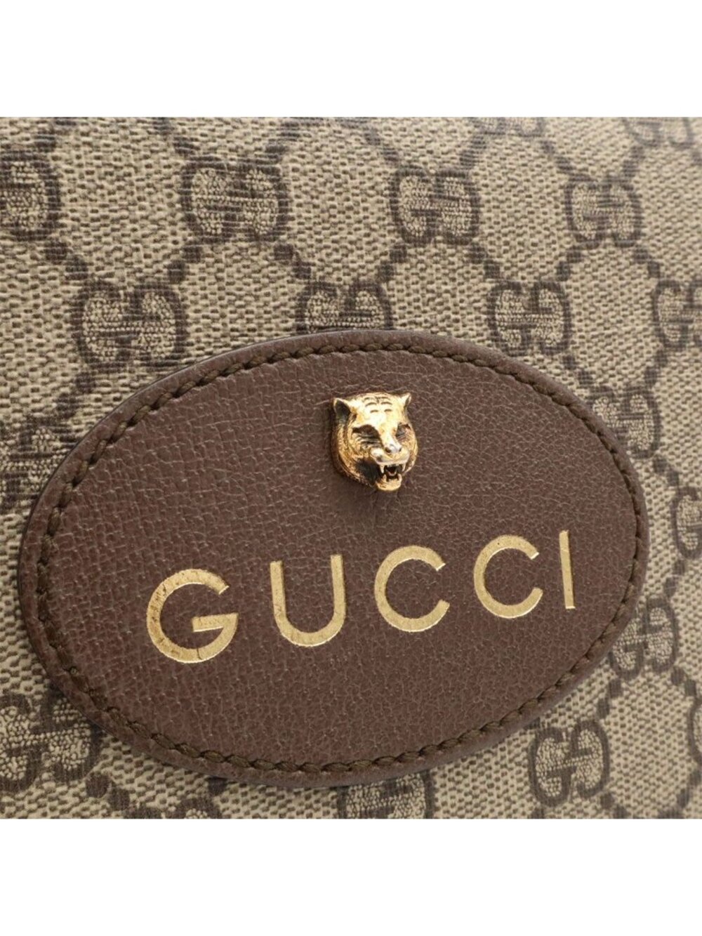 Gucci Neo Vintage GG Supreme Messenger Bag 2-Way Clutch Tiger Head Beige - Picture 6 of 8